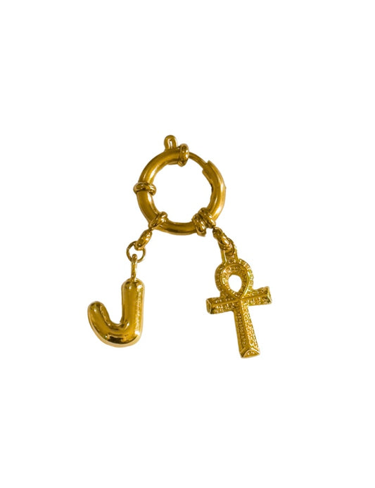 Small Key of Life Initial Bag Charm