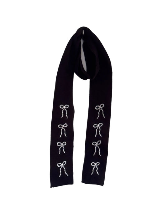 Black with White Bows Scarf