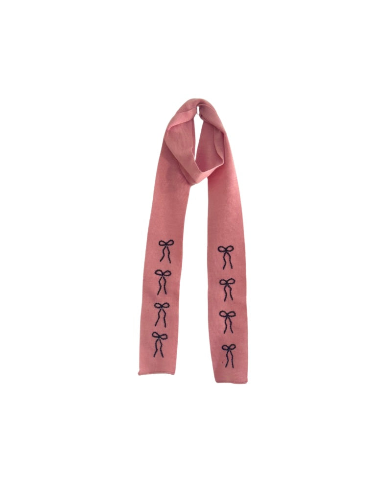 Pink with Black Bows Scarf