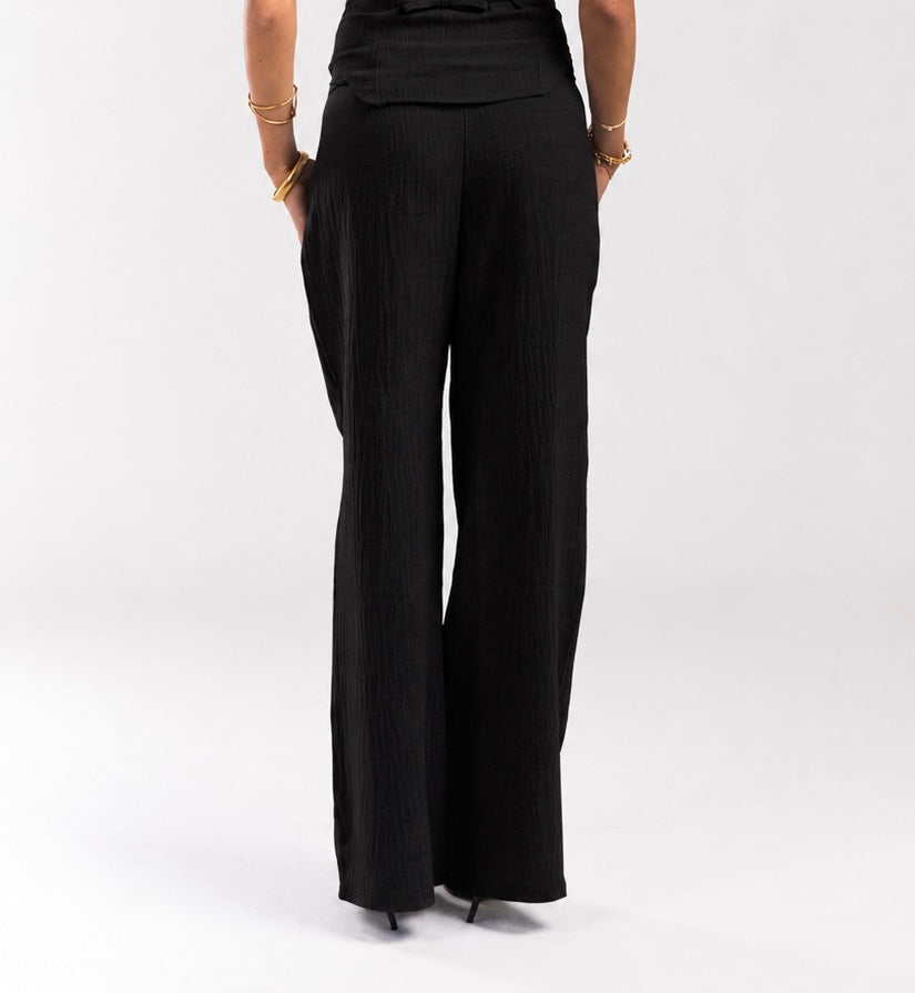 Black Linen Breeze Trousers