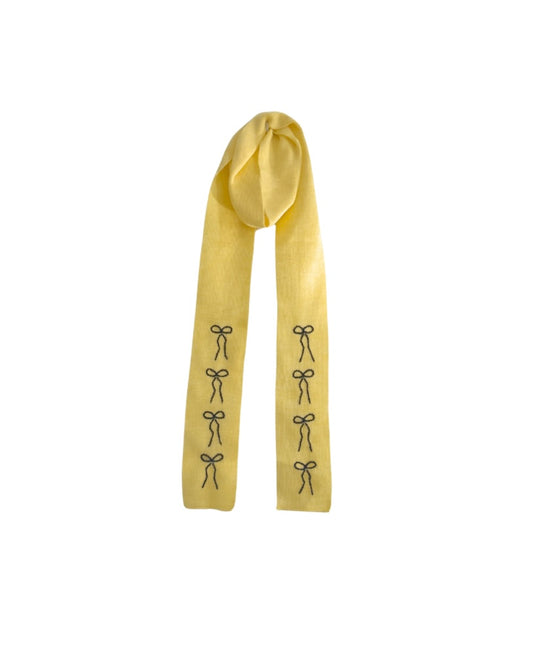 Yellow with Black Bows Scarf