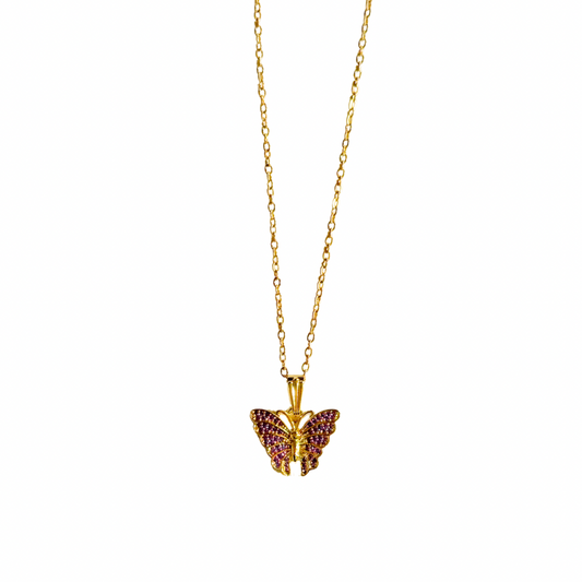 Purple Butterfly Necklace