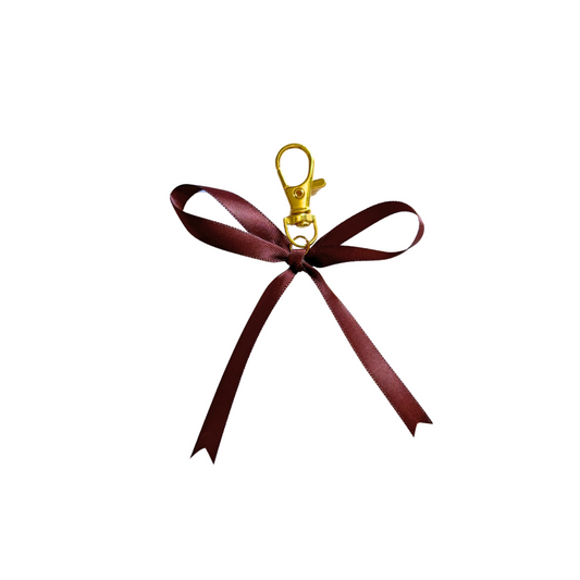 Burgundy Bow Bag Charm