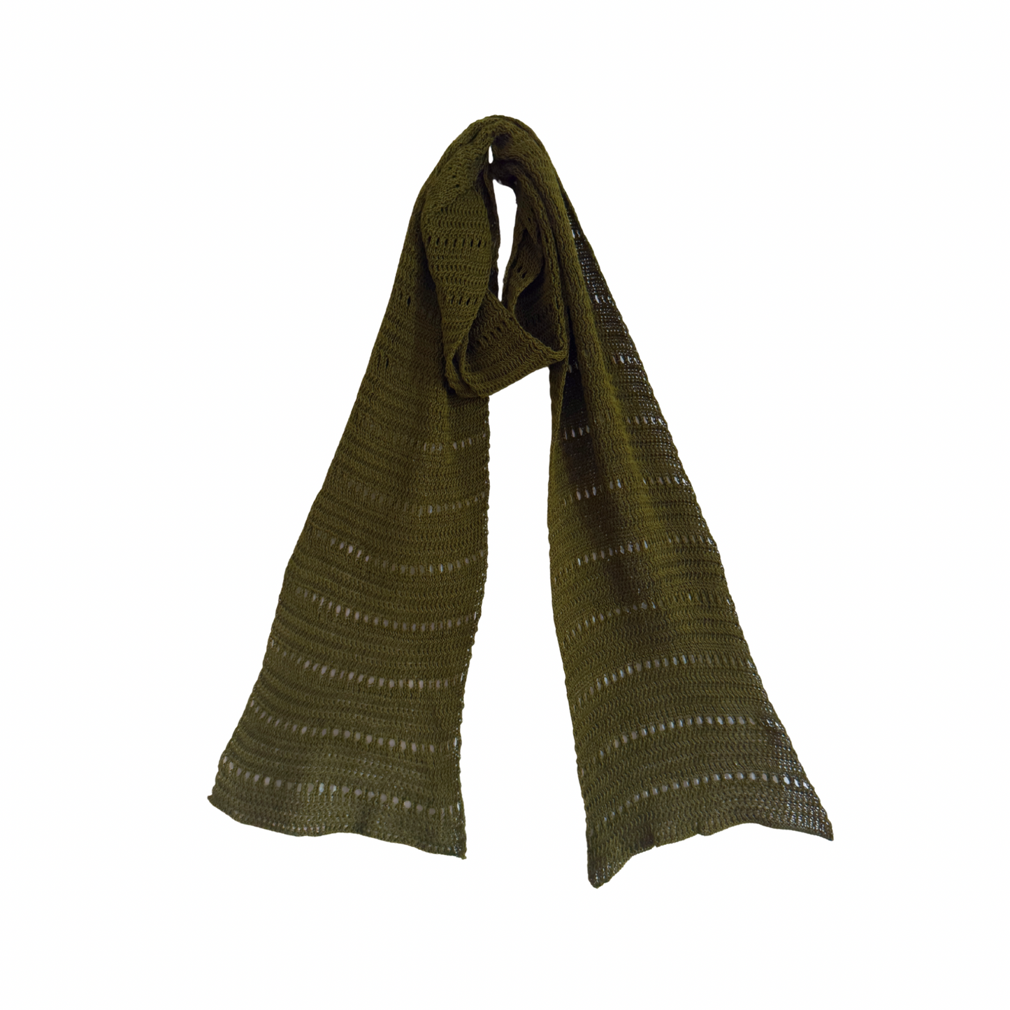 Olive Green Cotton Hollowed Scarf