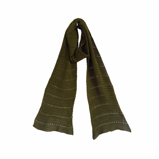 Olive Green Cotton Hollowed Scarf