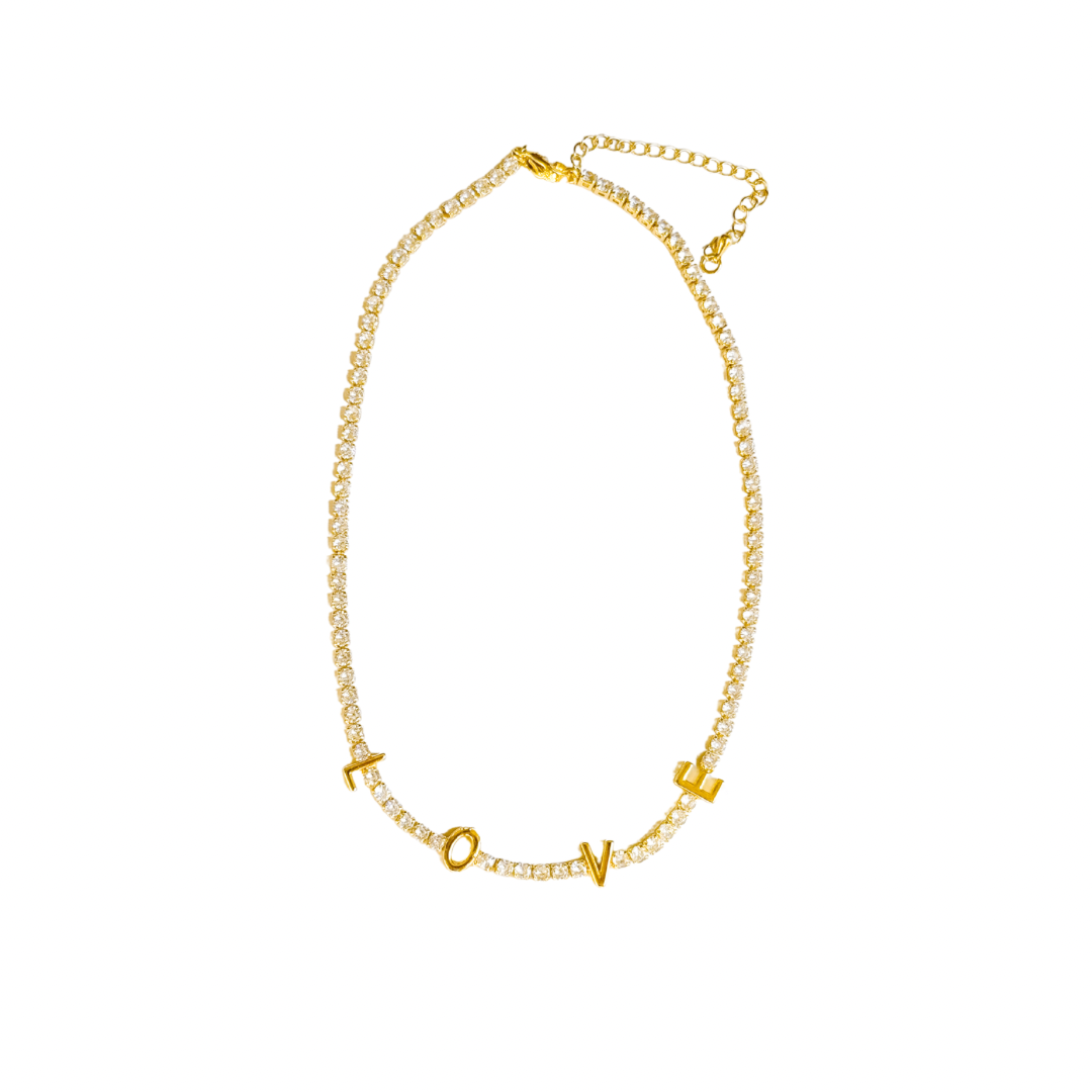 Love Tennis Necklace Gold