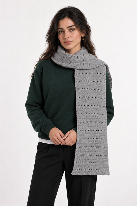 Light Grey Hollowed Scarf