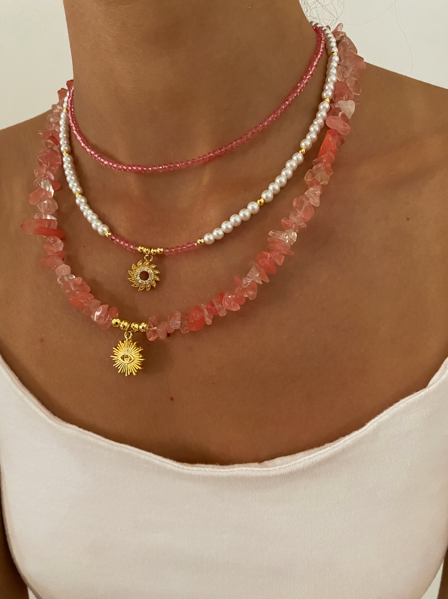 Pearls Beaded Sun Choker