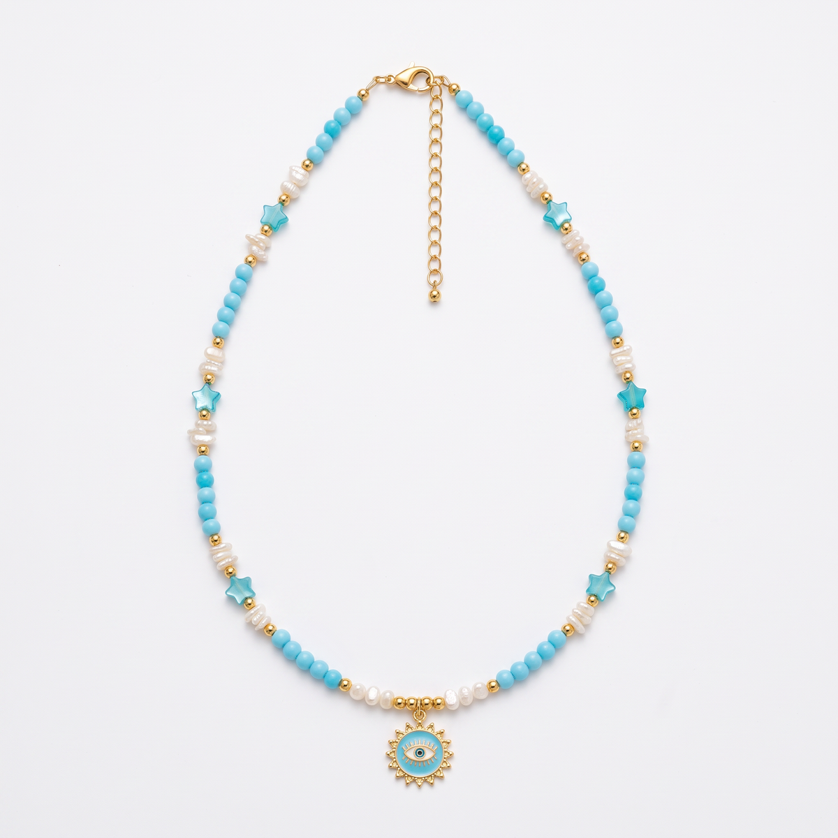 Turquoise Star & Sun Eye Necklace
